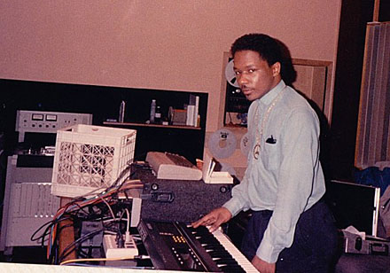 Chip E. with his Commodore 64 at Chicago Trax studio